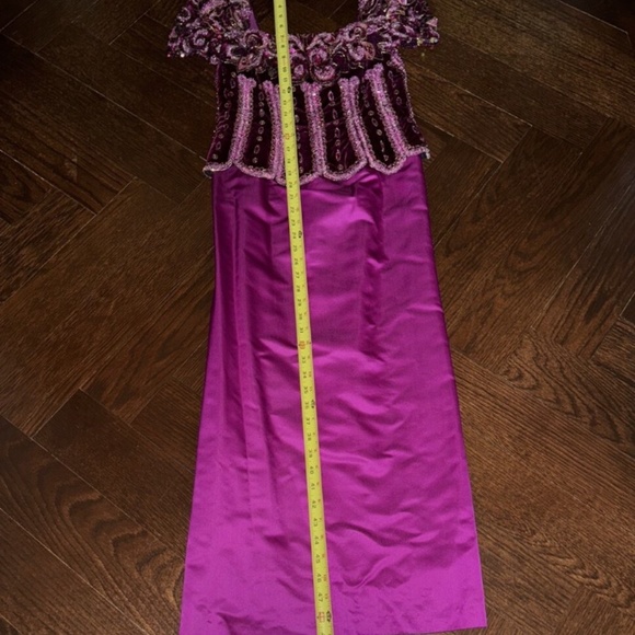 VINTAGE - UNBRANDED Hot Pink Fuchsia Long Dress Evening Gown Size 0-2 - Picture 6 of 11